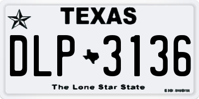 TX license plate DLP3136