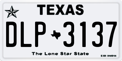 TX license plate DLP3137
