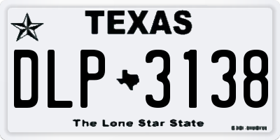 TX license plate DLP3138