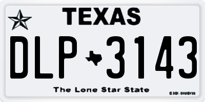 TX license plate DLP3143
