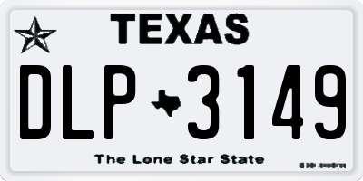 TX license plate DLP3149