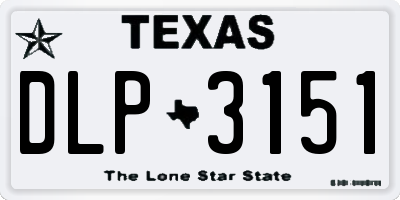 TX license plate DLP3151