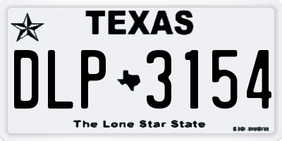 TX license plate DLP3154