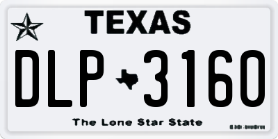 TX license plate DLP3160