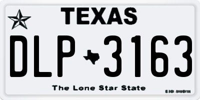 TX license plate DLP3163