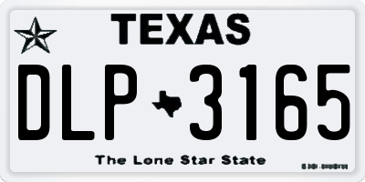 TX license plate DLP3165