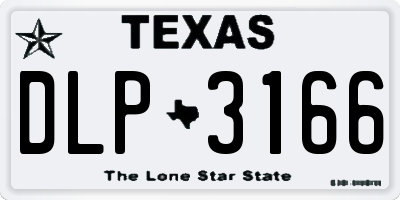 TX license plate DLP3166