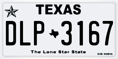 TX license plate DLP3167