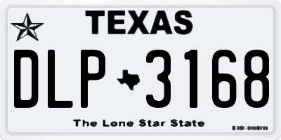 TX license plate DLP3168