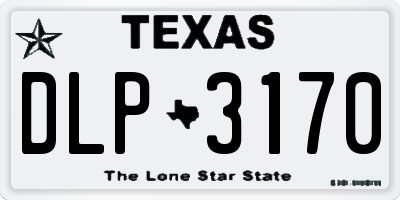 TX license plate DLP3170
