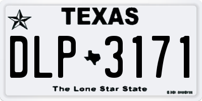 TX license plate DLP3171