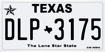TX license plate DLP3175