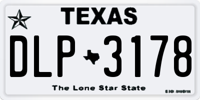 TX license plate DLP3178