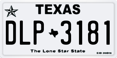 TX license plate DLP3181