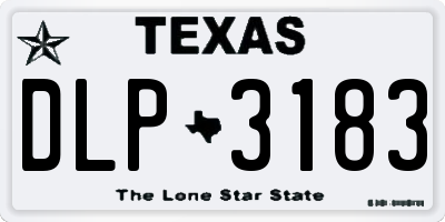 TX license plate DLP3183