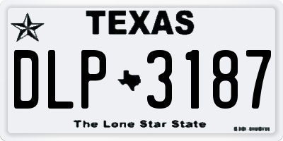 TX license plate DLP3187
