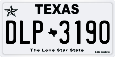 TX license plate DLP3190