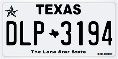 TX license plate DLP3194