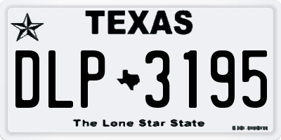 TX license plate DLP3195