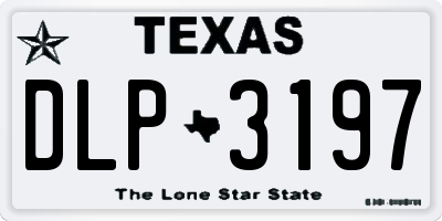 TX license plate DLP3197