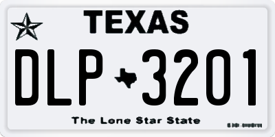 TX license plate DLP3201
