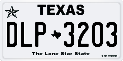 TX license plate DLP3203