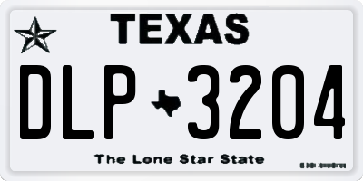TX license plate DLP3204