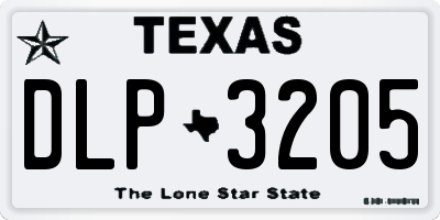 TX license plate DLP3205
