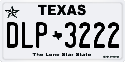 TX license plate DLP3222