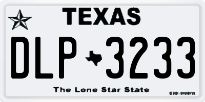 TX license plate DLP3233