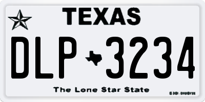 TX license plate DLP3234