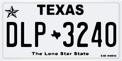 TX license plate DLP3240