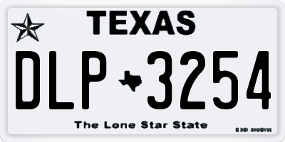 TX license plate DLP3254