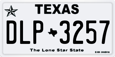 TX license plate DLP3257