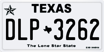 TX license plate DLP3262
