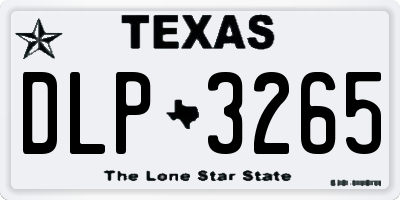 TX license plate DLP3265