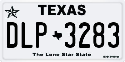 TX license plate DLP3283