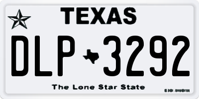 TX license plate DLP3292