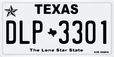 TX license plate DLP3301