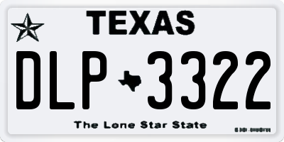 TX license plate DLP3322