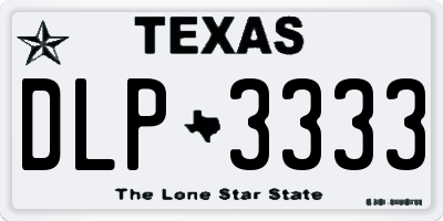 TX license plate DLP3333
