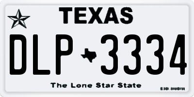 TX license plate DLP3334
