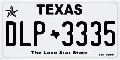 TX license plate DLP3335