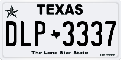 TX license plate DLP3337