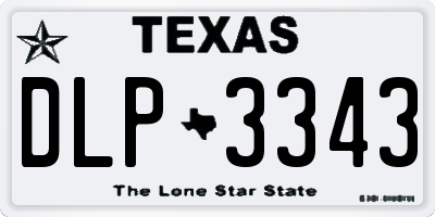 TX license plate DLP3343