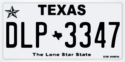 TX license plate DLP3347