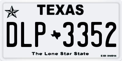 TX license plate DLP3352