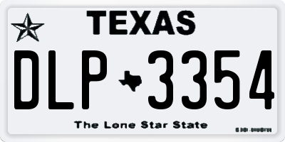 TX license plate DLP3354
