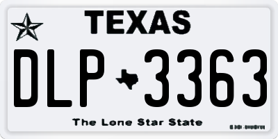 TX license plate DLP3363