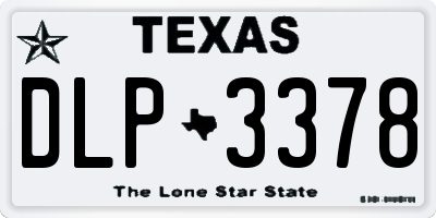 TX license plate DLP3378